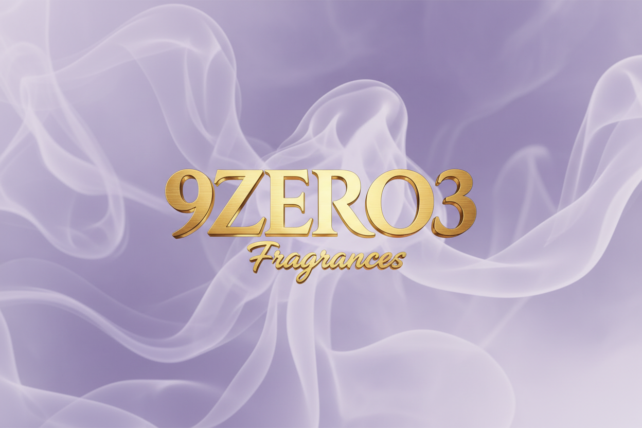 9ZERO3 Fragrances using my current logo over a bunch of roses