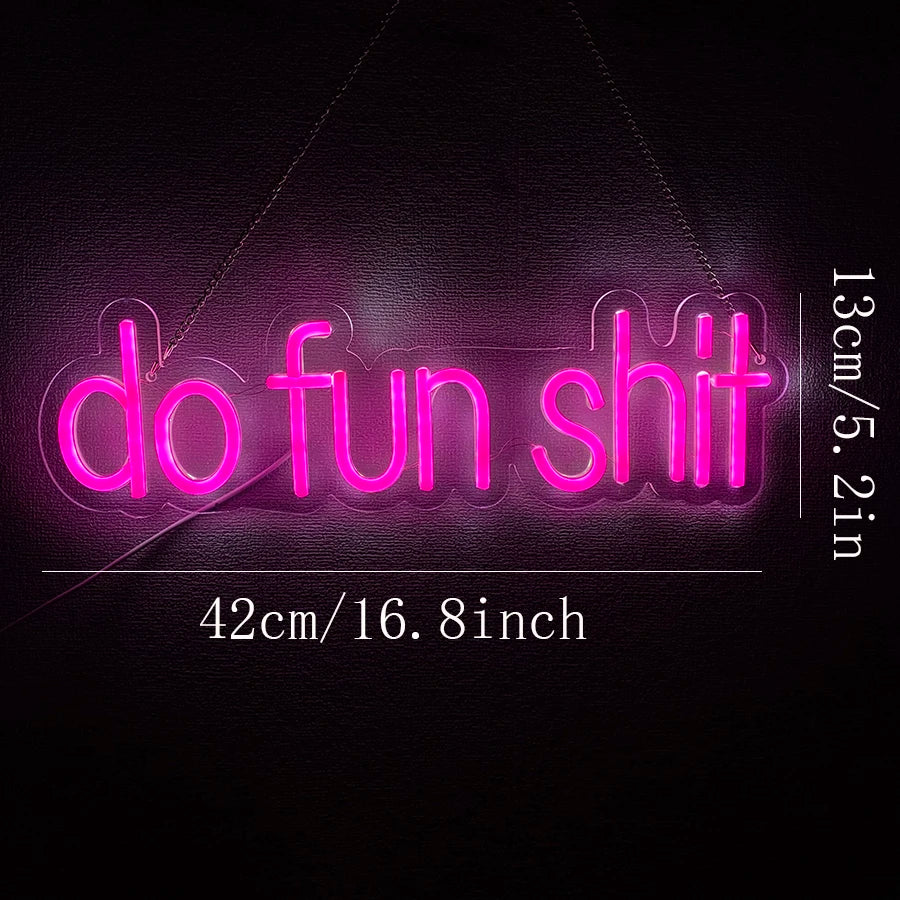 Do Fun Shit Neon Sign for Wall Decor,Neon Lights Party Decor, USB Powered Switch LED Neon Lights Lighting for Office,Bedroom.