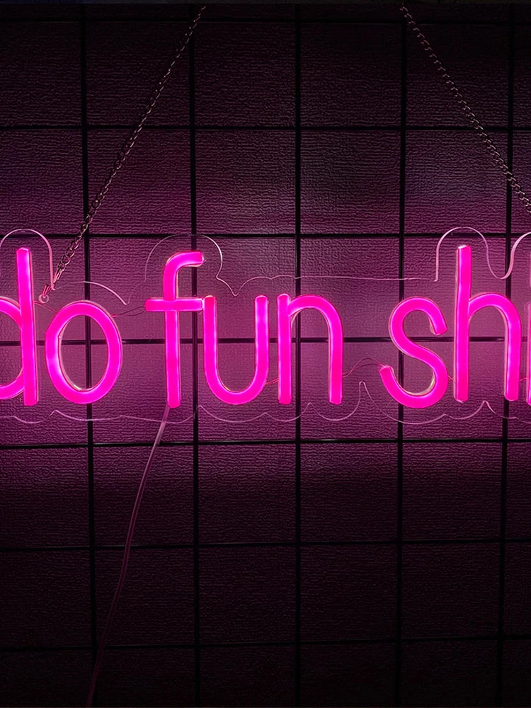 Do Fun Shit Neon Sign for Wall Decor,Neon Lights Party Decor, USB Powered Switch LED Neon Lights Lighting for Office,Bedroom.