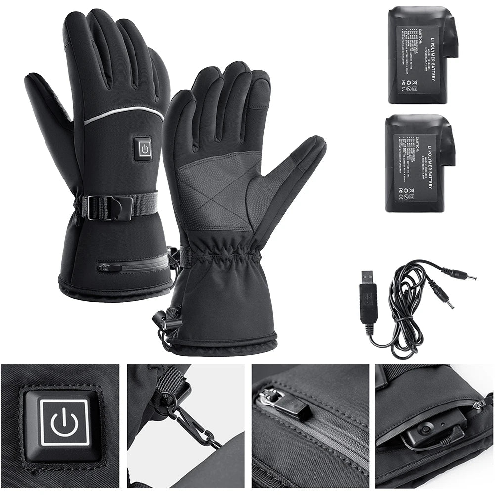 Motorcycle and Skiing Heated Gloves - Waterproof