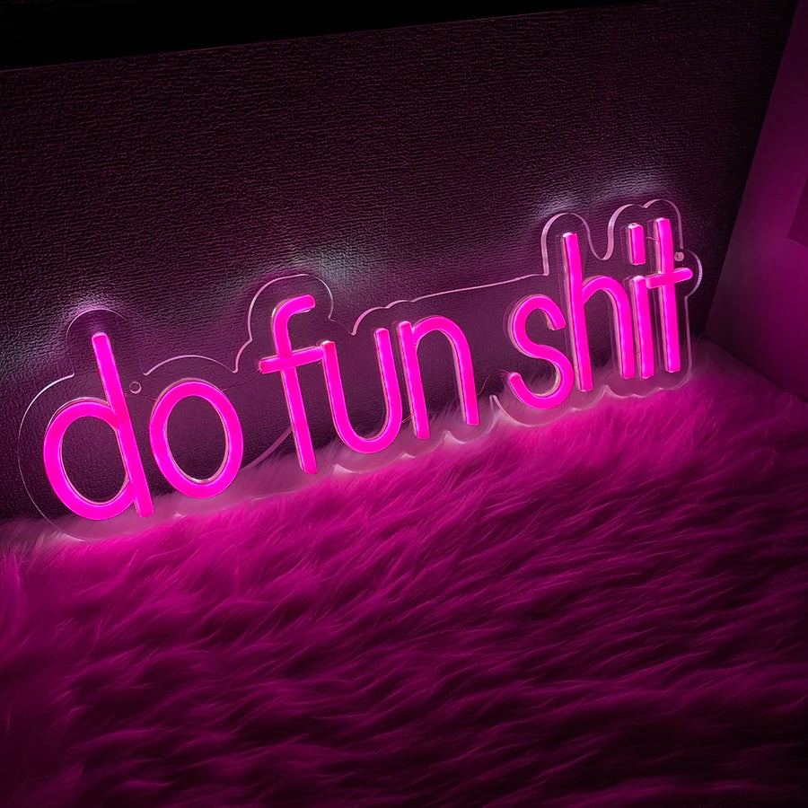 Do Fun Shit Neon Sign for Wall Decor,Neon Lights Party Decor, USB Powered Switch LED Neon Lights Lighting for Office,Bedroom.