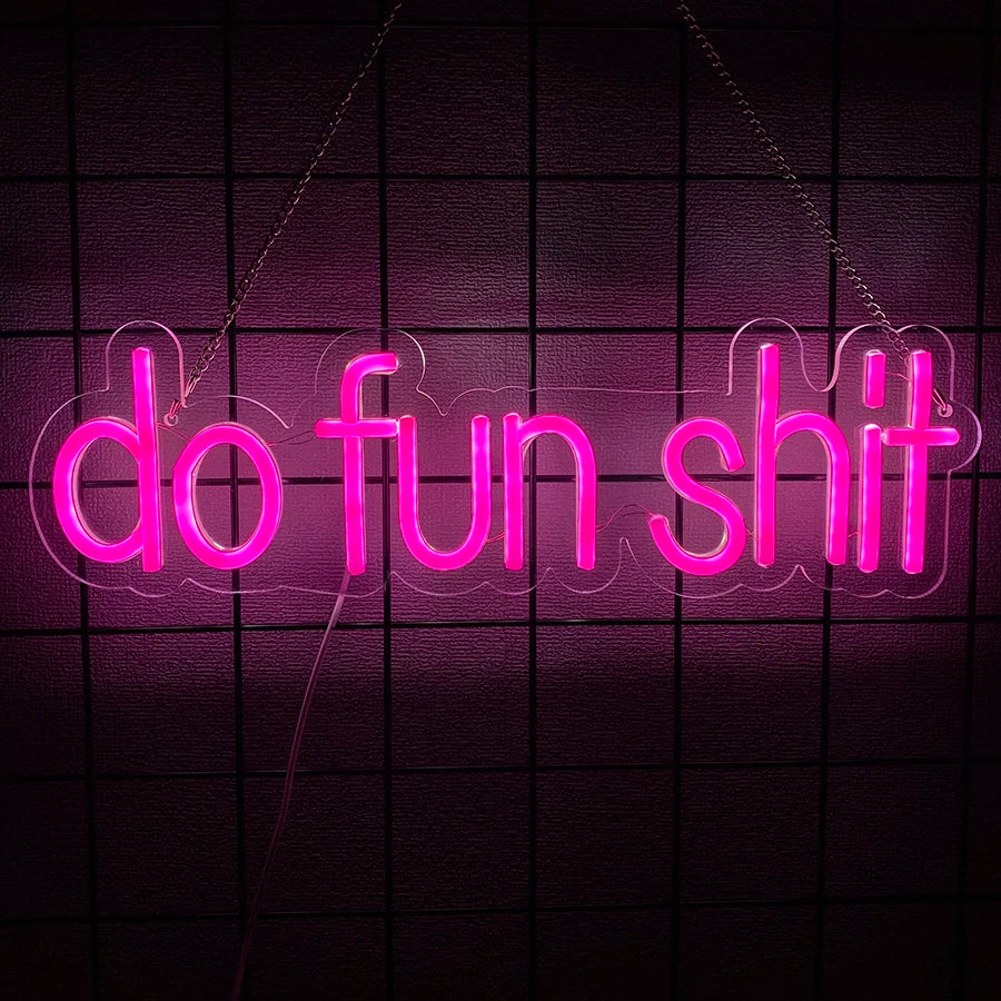Do Fun Shit Neon Sign for Wall Decor,Neon Lights Party Decor, USB Powered Switch LED Neon Lights Lighting for Office,Bedroom.