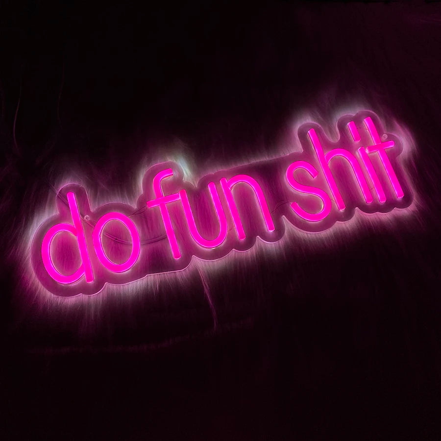 Do Fun Shit Neon Sign for Wall Decor,Neon Lights Party Decor, USB Powered Switch LED Neon Lights Lighting for Office,Bedroom.