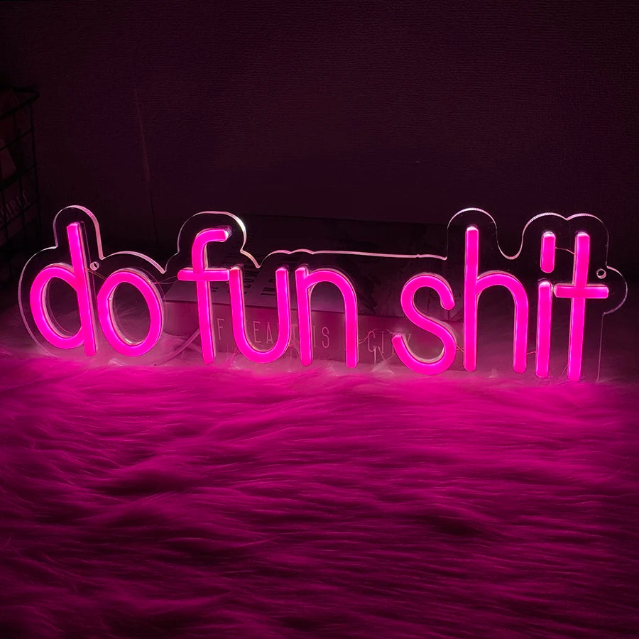Do Fun Shit Neon Sign for Wall Decor,Neon Lights Party Decor, USB Powered Switch LED Neon Lights Lighting for Office,Bedroom.